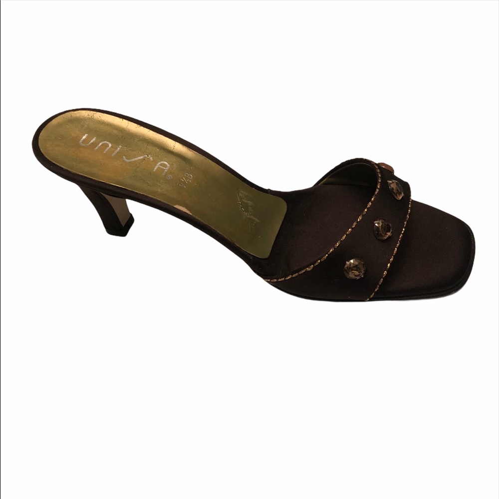 Unisa brown open toe heels size 9.5